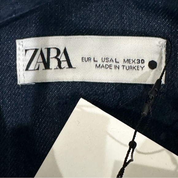 Zara Denim Button Up Shirtdress Blue - Picture 6 of 8